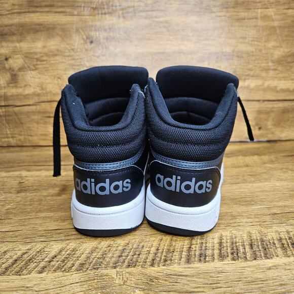 Adidas Hoops Mid 3.0 Black lace up Sneaker size 2 - Picture 6 of 9